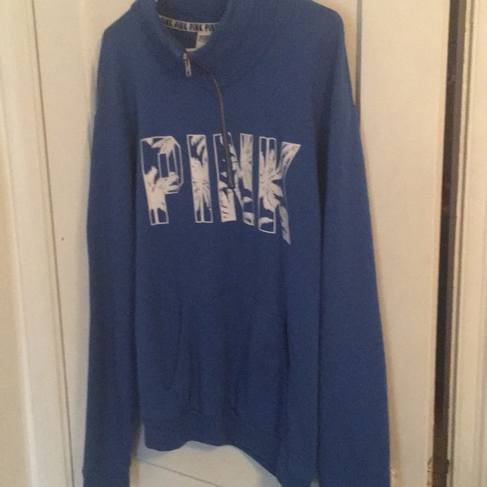 VS pink - blue quarter zip sweatshirt
